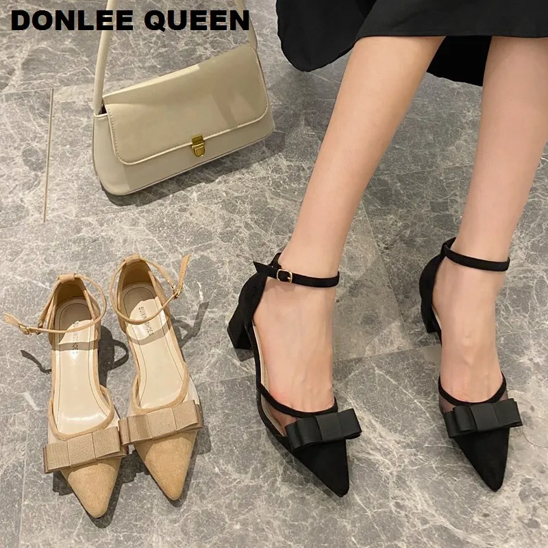 DONLEE QUEEN/женские босоножки Новинка 2020 года модная обувь на низком каблуке с бантом