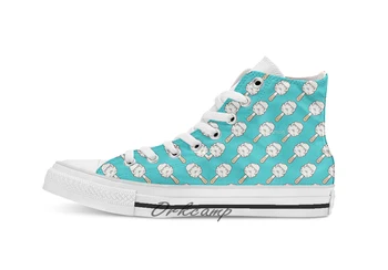 

Space ice cream Custom Casual High Top lace-up Canvas shoes sneakers Drop shipping