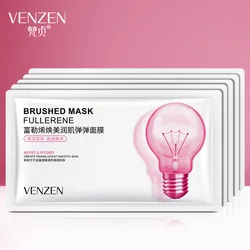 VENZEN 1pc Fullerene Facial Mask Disposable Collagen Hydrating Moisturizing Shrink Pores Whitening Keep Elastic Skin Face Mask