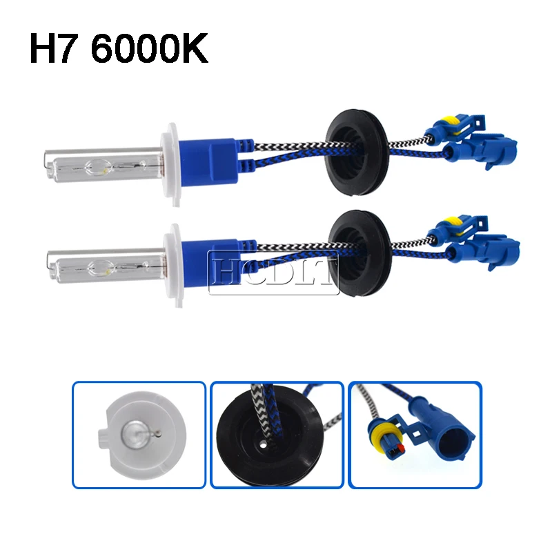 HCDLT 1 Set 200W HID Conversion Kit High Power 12V HID Ballast Xenon Bulb H7 H1 H3 H8 H9 H11 9005 9006 4300K 5000K 6000K 8000K (4)
