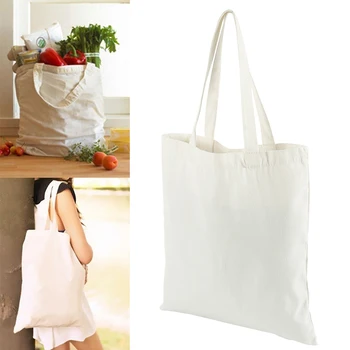 

Canvas Bag Reusable Shopping Bags Grocery Tote Bag Cotton Daily Use Handbags Women Casual Handbag