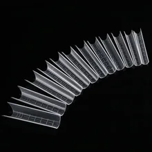 120 pièces goutte d'eau/C courbe faux double système ongles conseils en forme de U avec échelle pour Extension d'ongle presse sur ongles manucure formes moule