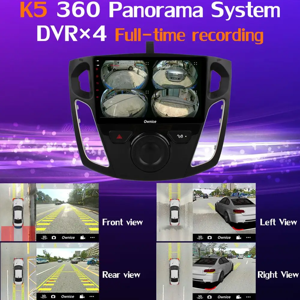360 ° панорамная 4 × камера 4G LTE Android 9,0 4+ 64G SPDIF DSP CarPlay Автомобильный мультимедийный плеер для Ford Focus 3 mk3 2012- gps радио