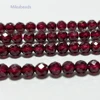 Natural AAA Brazil Red Garnet 4mm Faceted Round Beads Shinny Stone For Jewelry Making DIY Bracelet Necklace Strand Woman 1