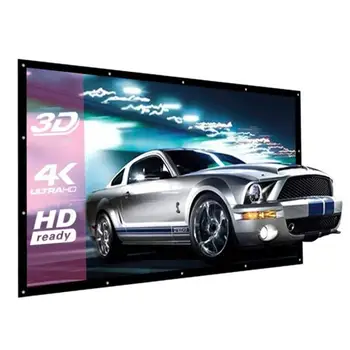

16:9 3D Projection Screen Canvas Polyester Projecor Screen HD Wall Mounted Projection Screen LED Projector For Home Theater