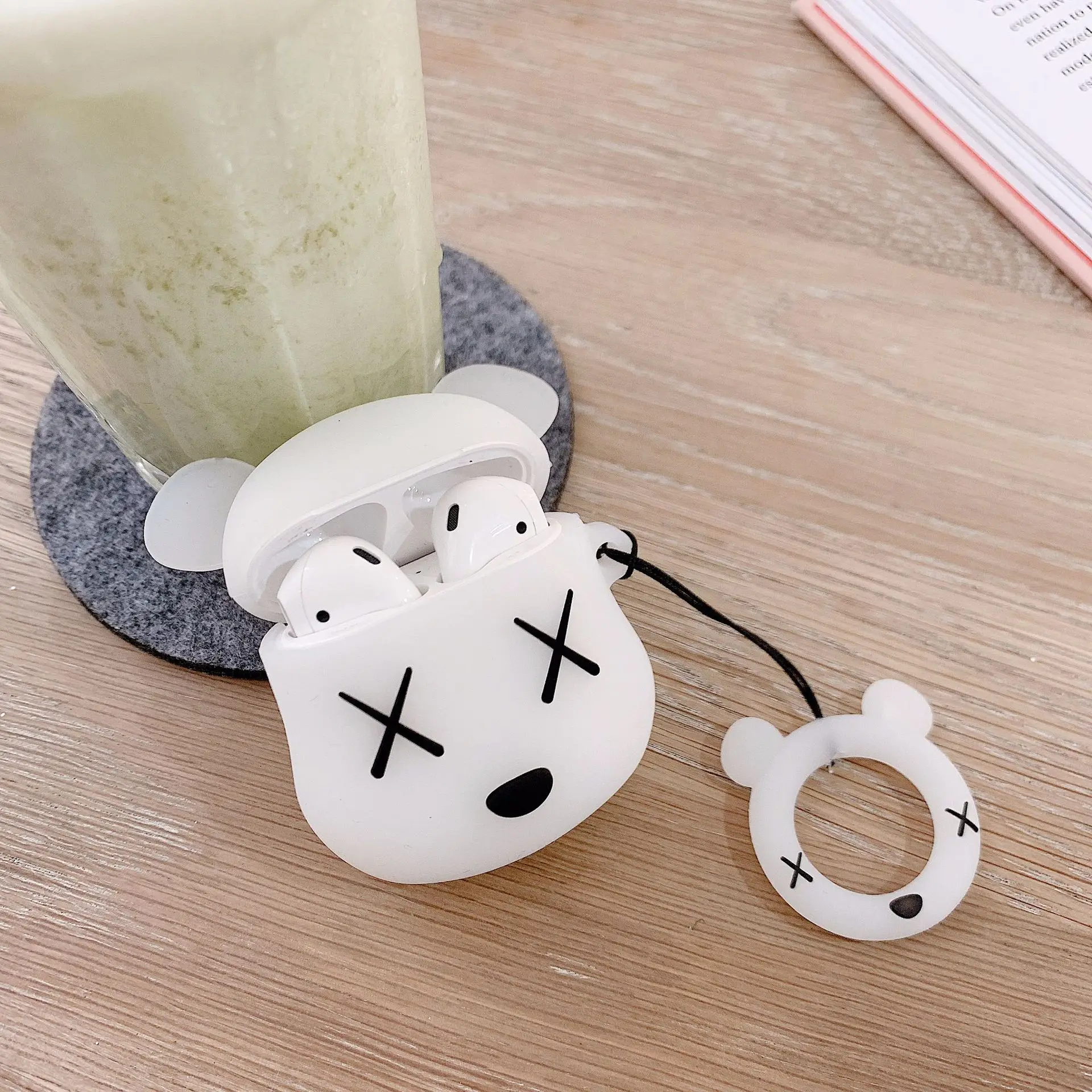 

Cartoon Kaw Kawai Bear Toy Earphone Shockproof Protective Case Skin For Apple AirPods 1 2 Universal Comic Cover