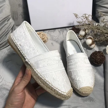 

Top quality luxury brand design Small sweet styl Bud silk material slip on loafers Climbing canvas shoe flat fisherman shoes