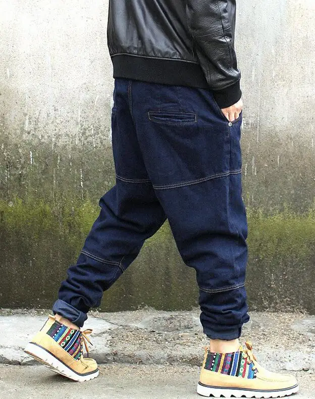 Men Jeans Denim Cross-Pants Low Crotch Jeans Fat Baggy Jeans Pants Feet Harlan Pants Size 28-42 5