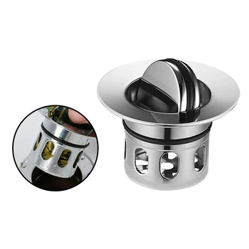 

Basin Drain Filter Universal Bathroom Kitchen Wash Basin Sink Drain Stopper Filter With Anti-clogging Basket Stopper