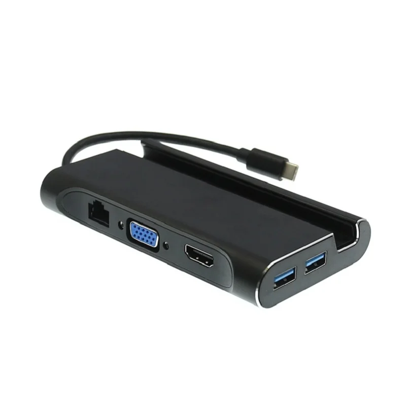 Tebe 7 в 1 USB-C USB 3,1 type C до 4K HDMI VGA Rj45 Gigabit Ethernet 3 USB 3,0 порт PD зарядный адаптер док-станция Держатель концентратор