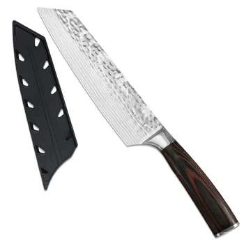 

Chef Stainless Steel Knife 8 inch Japanese Cutter Anti-stick Damascus Vein Chef Gyuto kitchen Knife Gift Sheath Cover Edge Guard