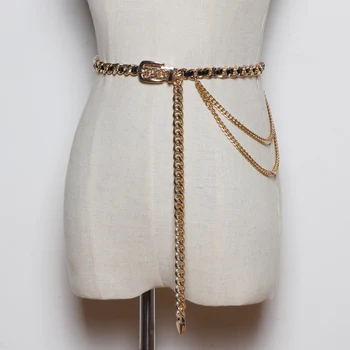

Women punk chain belt fashion 2020 ladies waistband streetwear pants belts