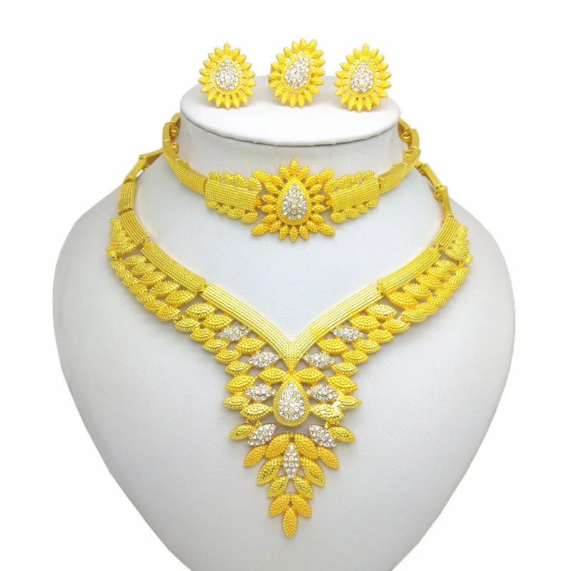 

KINGDOM MA Nigerian Wedding African Beads Jewelry Set For Women Gold Color African Costume Jewelry Set Dubai Big Jewelry Sets