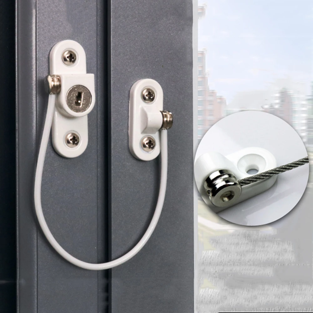 

2Pcs/Set Child Protection Baby Safety Lock Window Lock Stainless Steel Baby Safety Protection Infant Security Window Limiter