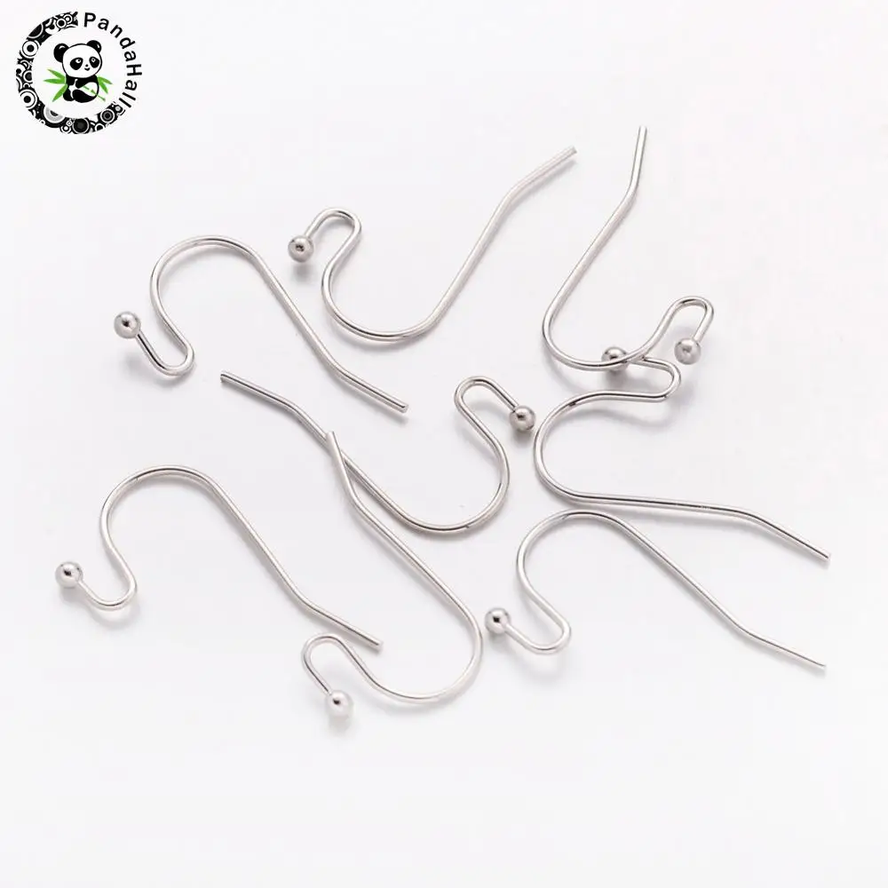 

Platinum Color Brass Hook Earwire for Jewelry Making Supplies, Lead Free & Cadmium Free & Nickel Free, Size:about 11x22x0.75mm
