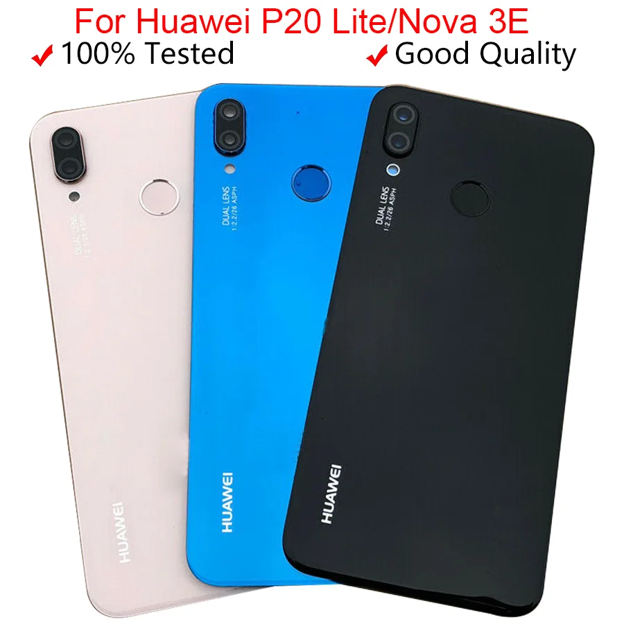 for Huawei P20 Lite Back Battery Cover Rear Glass Panel Door Housing Case For Cover+Fingerprint Button | Мобильные телефоны и