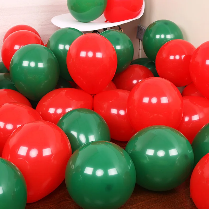 Год рождество шар зеленый красный круглый латексные шарики 100 шт Свадебный день рождения баллон гелия для детей для мальчиков детский душ оформление - Цвет: Green Red