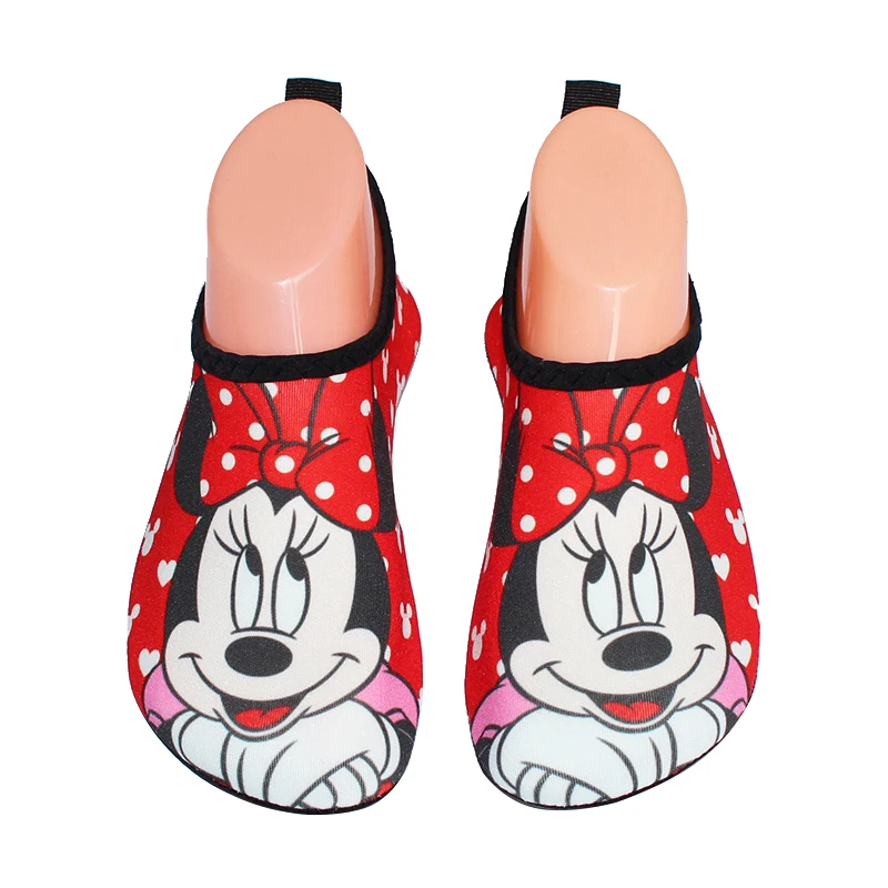 Детская пляжная обувь мультфильм Микки и Минни плавание обувь для обувь девочек мальчиков босиком летние тапочки - Цвет: E