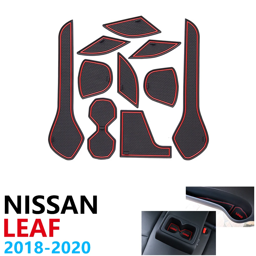 

Anti-Slip Rubber Cup Cushion Door Groove Mat for Nissan Leaf ZE1 2018 2019 2020 10Pcs Accessories Car Stickers mat for phone