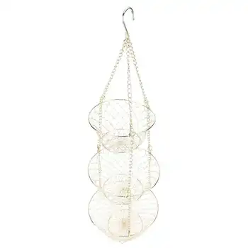 

Multifunction 3 Tier Removable Hanging Fruit Baskets Vegetable Storage Organizer for Kitchen Garden Hanging