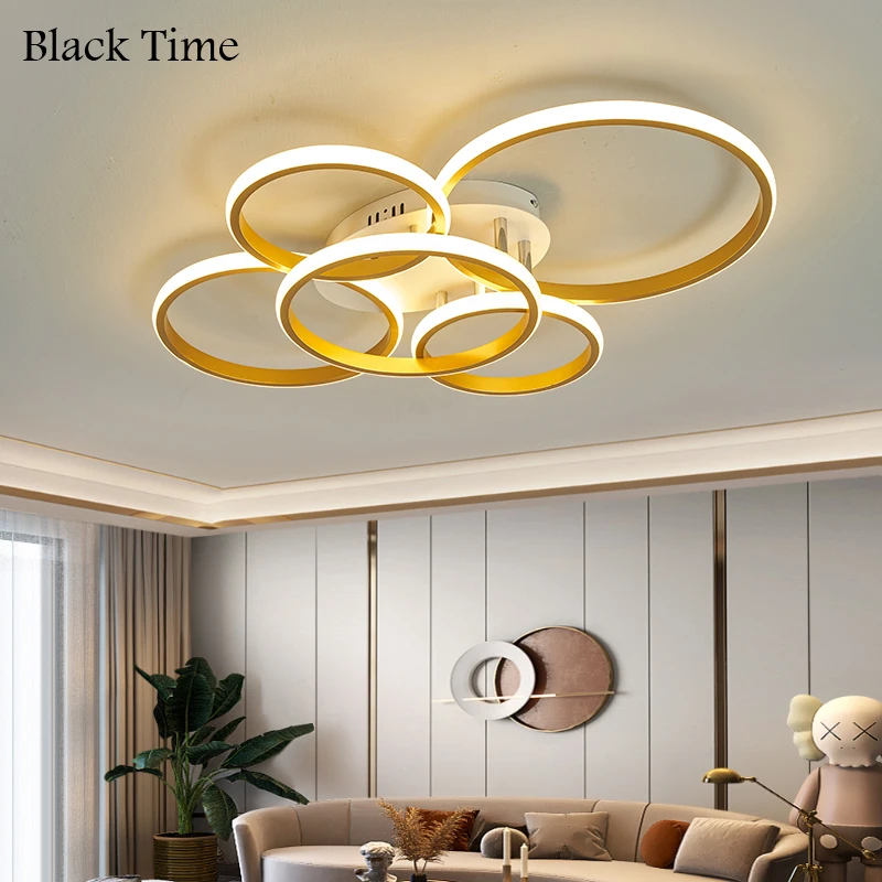 

Modern LED Ceiling Light Indoor Black&Gold Ceiling Lamp for Living Room Bedroom Dining Room Kitchen Light Home Lighting Fixtures