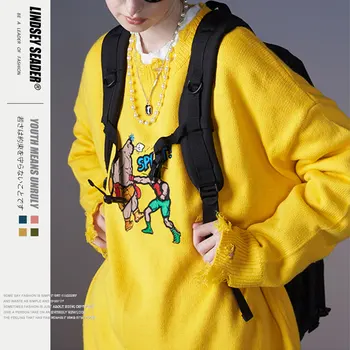 

Women Mens Mens Sweaters Pullover Knit Fall Coat Sweater Asymmetrical Hem Rhombic Solid Cotton Warm Winter Inside Outwear