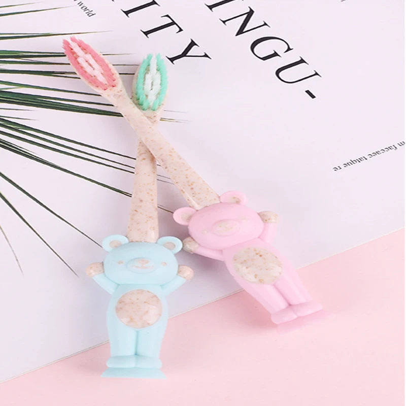 3 шт./компл. детская мягкая Щетинная зубная щетка с героями мультфильмов, детская зубная щетка с милым медведем, детская зубная щетка для кормления