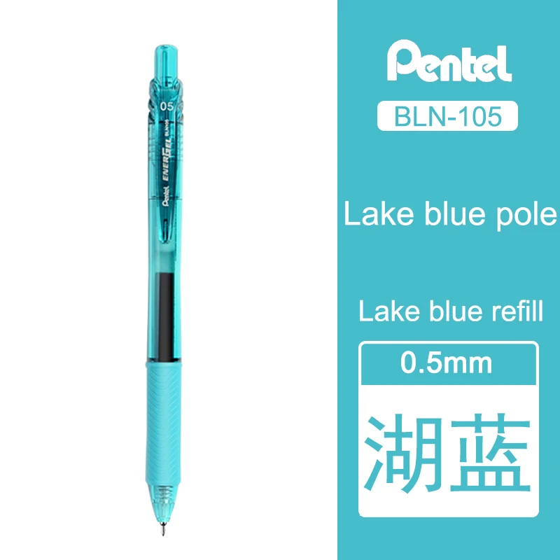 1 шт. Pentel Energy Gel жидкая гелевая ручка BLN105 0,5 мм быстросохнущая ручка, пресс-Роллер, металлический наконечник иглы, ручка, Япония, школьные канцелярские принадлежности - Цвет: lake blue Refill