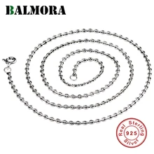 BALMORA, настоящее 925 пробы, серебро, сделай сам, винтажные простые цепочки, чокеры, ожерелья для мужчин, пара, подарок, аксессуары, ювелирные изделия 40-60 см