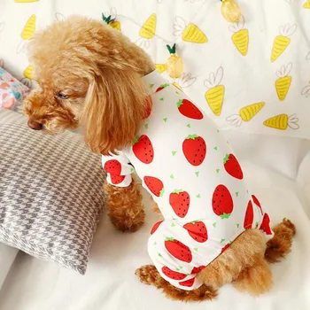 

Stripe Pet Dog Pajamas Four Feet Jumpsuit Coat Pet Sleepware Apparel Puppy Cat Couple Pjs For Small Large Dogs