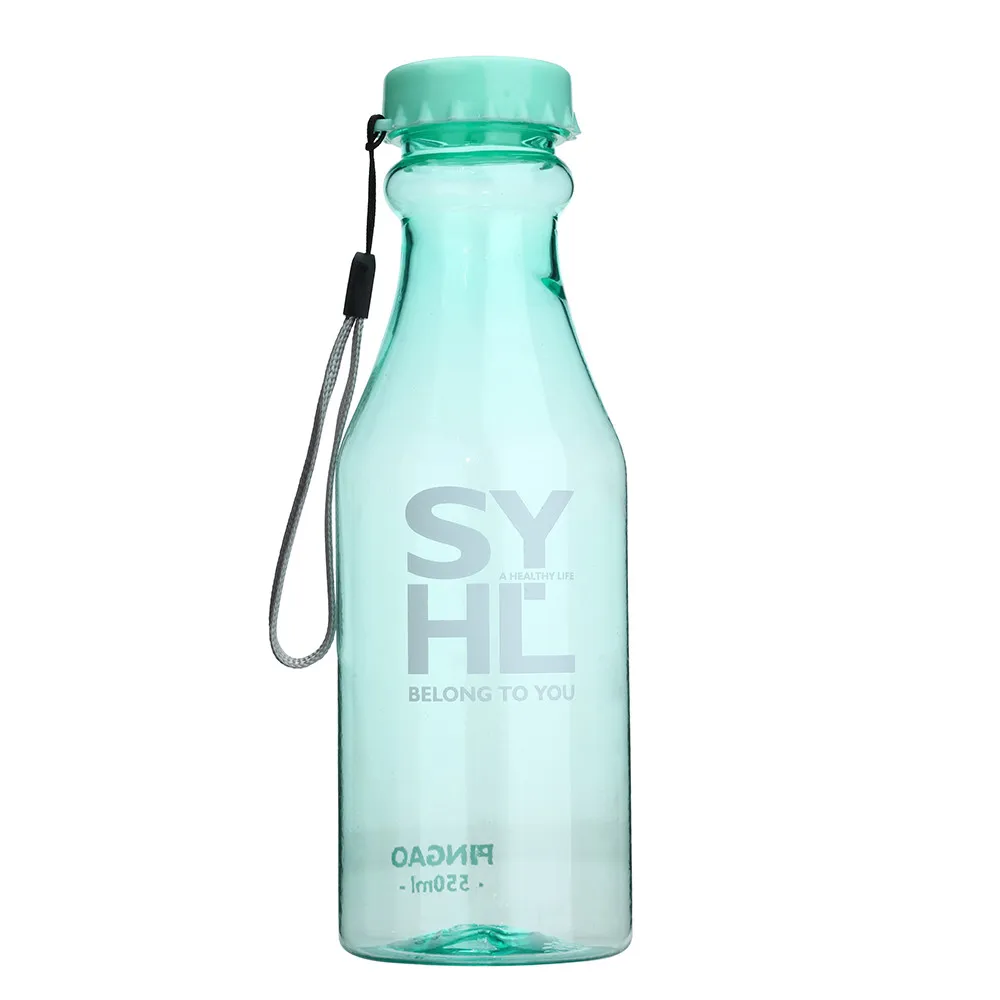 Высококачественный герметичный принт с практичной подвеской 550 мл дорожная бутылка для воды для спорта на открытом воздухе L* 5 - Цвет: Зеленый