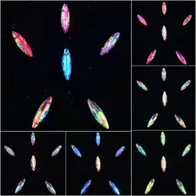 Золото коготь настройки 50 шт./упак. с радужными или желейные конфеты стеклянные стразы цвета кристалл 4*15 мм с мультипокрытием Наветт Форма пришить стразы аппликация «сделай сам»