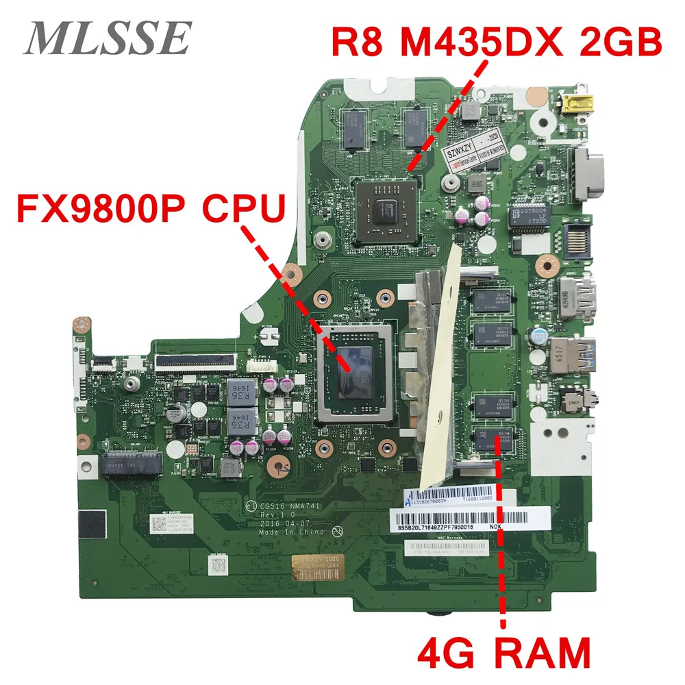 Материнская плата для ноутбука Lenovo ideapad 310-15ABR R8 M435DX 2 Гб GPU FX9800P CPU 4 RAM NMA741 5B20L71649 100%