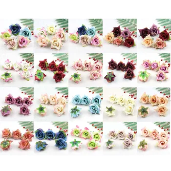 

Lulang 15pcs Assorted Colors 6cm Rose Flower heads Bulk Artificial silk flower DIY Wreaths Fake Roses Flowers