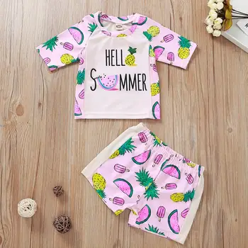 

Kids Baby Girls Cartoon Pineapple Letter Print Swimwear Set Toddler Summer Beach Swimsuit Outfits Bathing suit Clothes