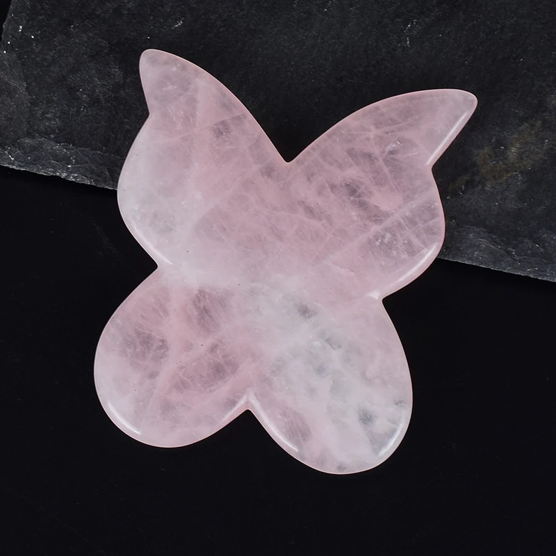 Розовый КВАРЦЕВЫЙ хрустальный в форме бабочки Gua Sha инструмент натуральный