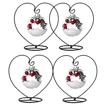

4 Pack Heart-Shaped Ornament Display Stand Iron Pothook Stand for Hanging Glass Terrarium (Heart)