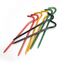 Aluminum Alloy Tent Nails Lightweight Outdoor Camping Tent Canopy Aluminum Nails Windproof Drawstring Nails 7 Color
