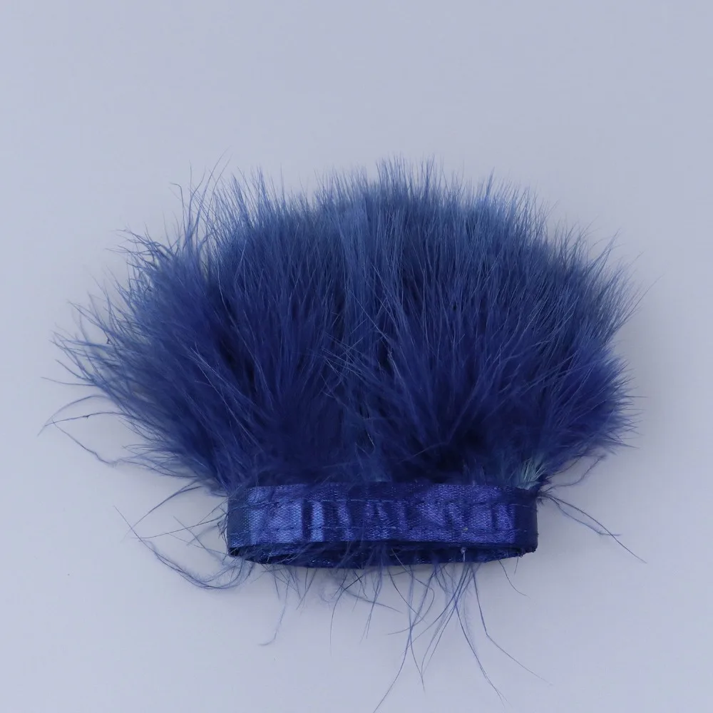HB0401026 8-10cm navy blue marabou feather fringe 1