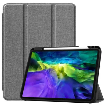 

Case For IPad Pro 11 2020 Flip Kickstand Shock-proof Cloth Leather Full Cover shell With Pencil Holder case(A2228/A2231)