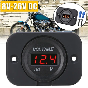 

Red LED Digital Voltmeter Panel Car Motorcycle Voltage Meter Gauge Car Motorcycle DC12V-24V LED Display Voltmeter