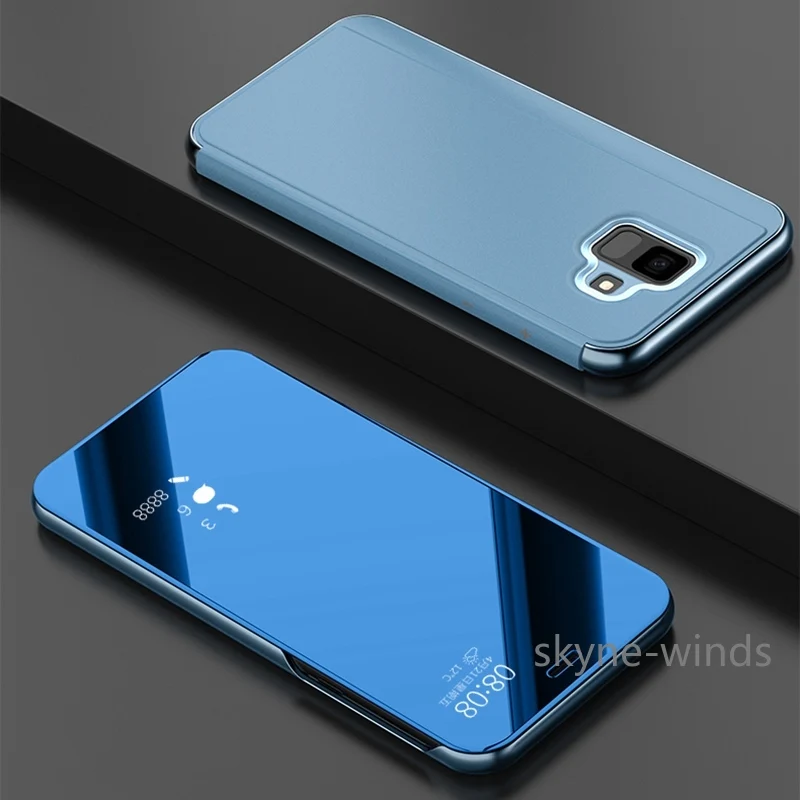

Luxury Mirror For Samsung Galaxy A50 SM-A505F Case Flip Leather Bracket For Samsung Galaxy A40 A70 shockproof Phone Cover