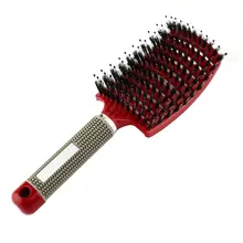 Femmes cheveux cuir chevelu Massage peigne soies et Nylon brosse à cheveux humide bouclés démêler brosses à cheveux pour Salon de coiffure outils de coiffure