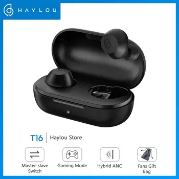

Haylou T16 TWS Earphones BT v5.0 Wireless Headphones ANC Noise Reduction Stereo Sports Earbuds Wear Detection Wireless Charging
