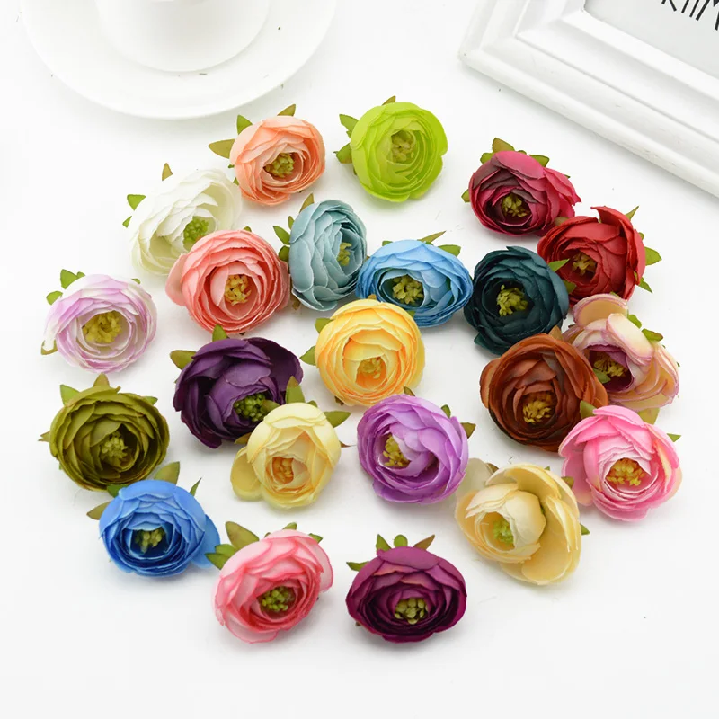 5/20 шт оптом Искусственные цветы Чайные розы stamen рукоделие DIY Подарочная коробка