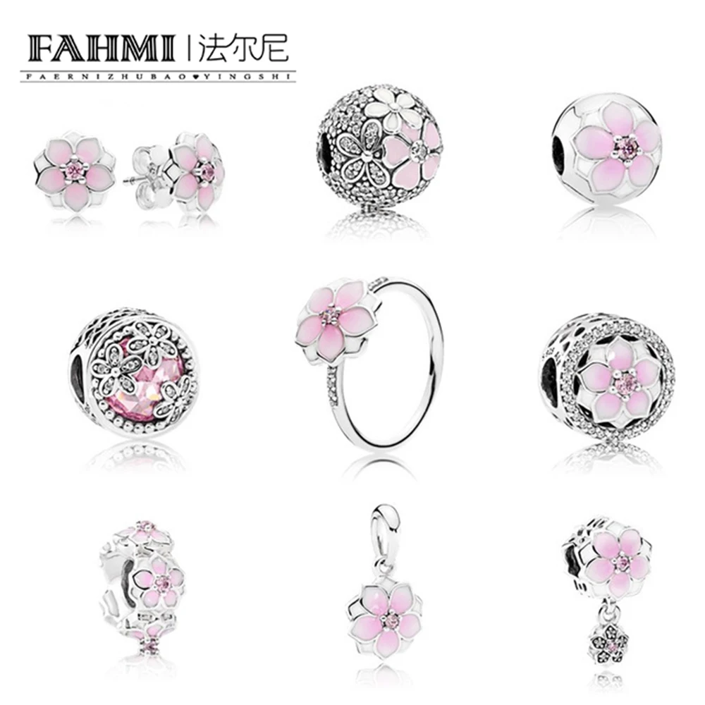 

FAHMI Magnolia series S925 Sterling Silver Charm Clip Pendant Orchid Earrings collocation DIY Bracelet birthday present