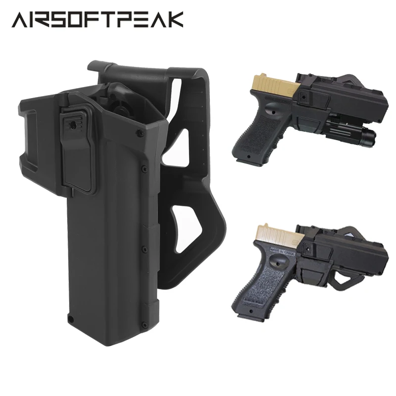 Тактическая подвижная кобура для пистолета Glock 17 18 с фонариком или лазерным