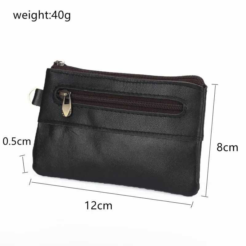 

Retro Genuine Leather Purse Full-grain Leather MEN'S Wallet Fashion Casual Zipper Card Bit More Wallet Card Clamp