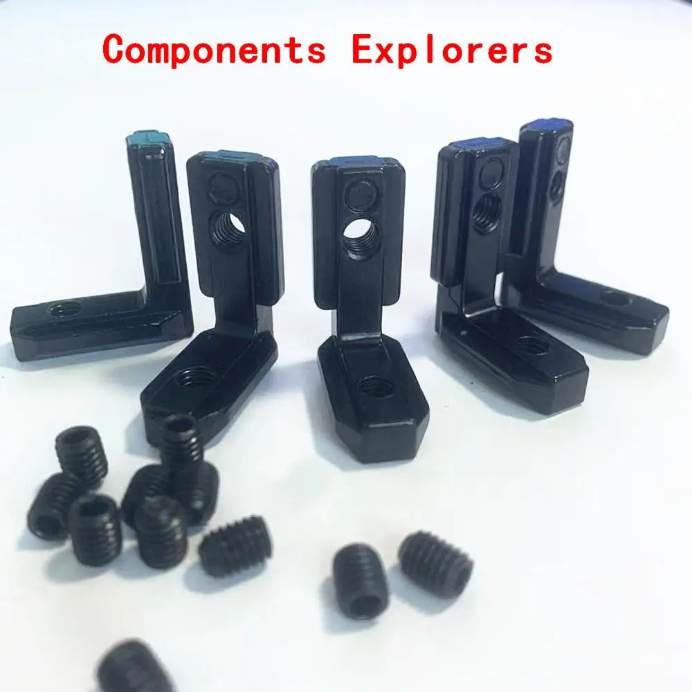 

L Type Bracket for 3030 Extrusion for HyperCube Evolution 3D Printed Parts Silvery or Black Color,30pcs/lot