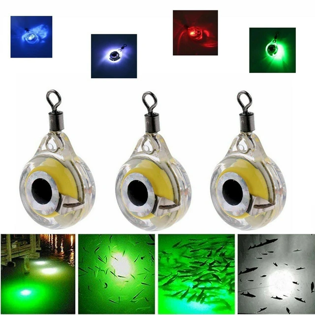 LED Underwater Fish Fishing Night Light Attracting Fisheye Battery